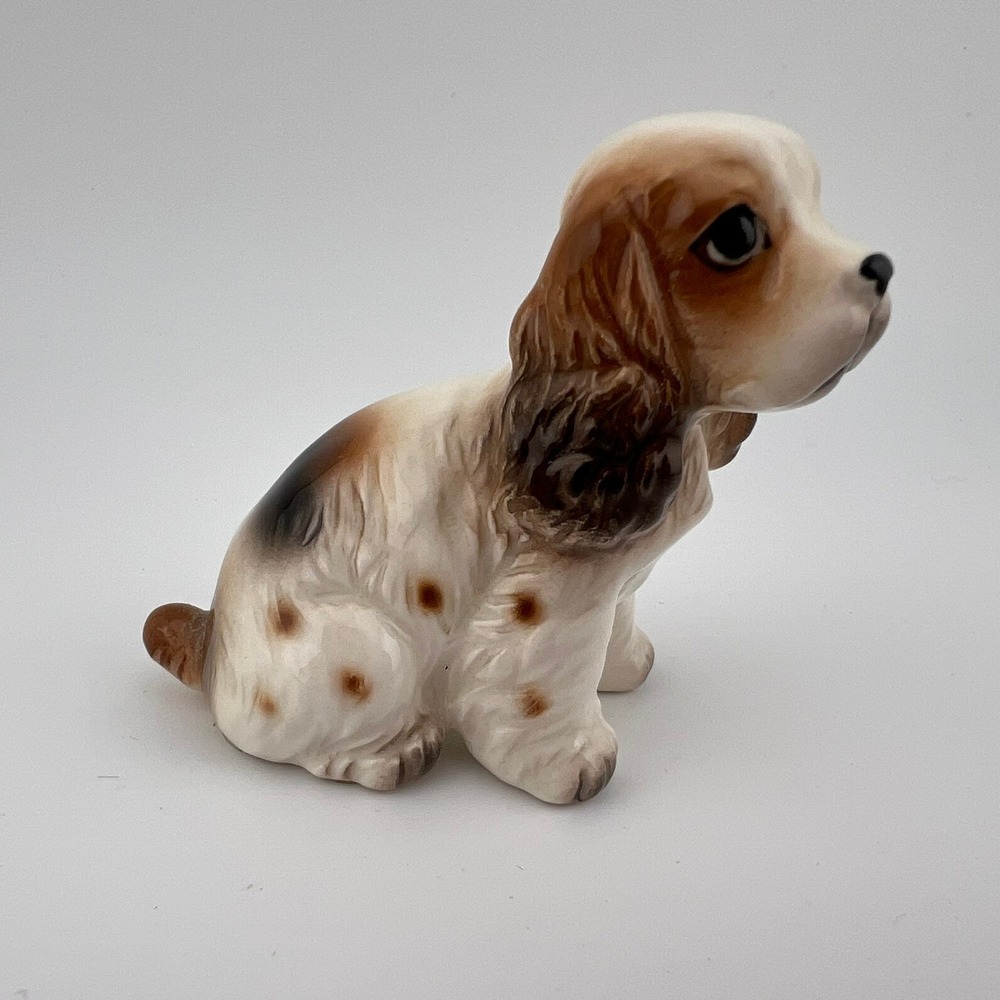 Vintage Norcrest Japan‎ Glossy Spaniel Dog Figurine 2x2 Ceramic Puppy